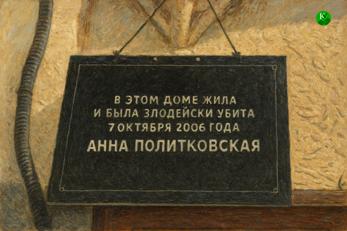 Одна из временных мемориальных табличек. Иллюстрация создана "Кавказским узлом" с помощью ИИ в программе Copilot