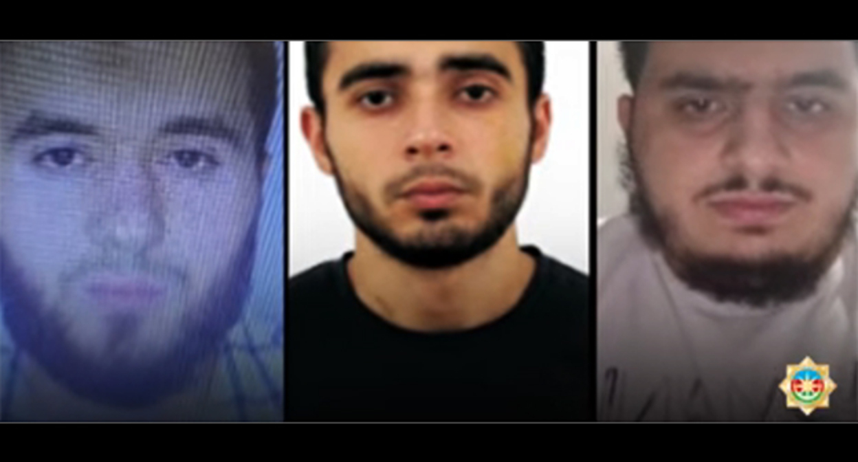 Подозреваемые граждане Азербайджана Ильгар Гулиев, 2000 года рождения, Амин Пириев, 2005 года рождения, и Эльвин Ализаде, 2005 года рождения. Скриншот видео СГБ Азербайджана https://www.youtube.com/watch?v=dVYdrNT4Fk8