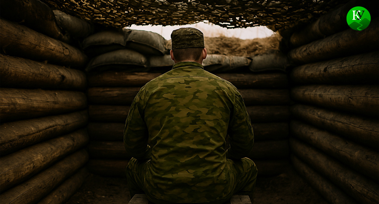 Военный на СВО. Иллюстрация создана «Кавказским узлом» с помощью ИИ в программе Copilot