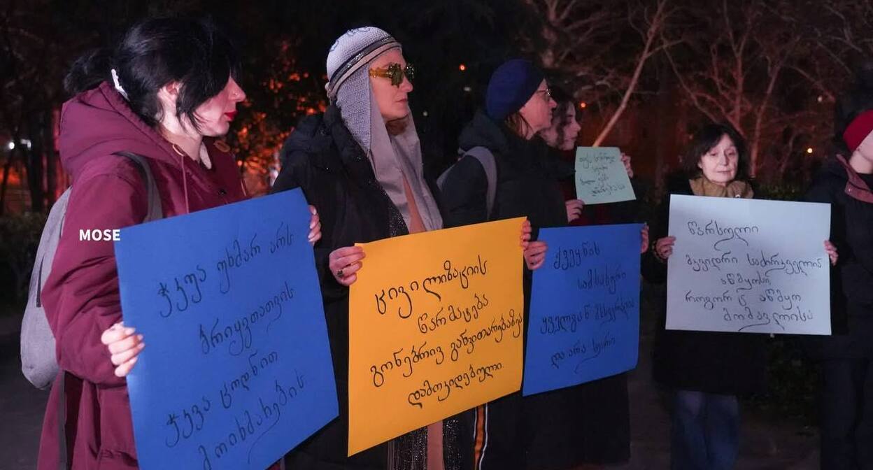 Акция протеста. Тбилиси, 8 февраля 2026 г. Фото:  Mo Se https://t.me/Tbilisi_life/44690