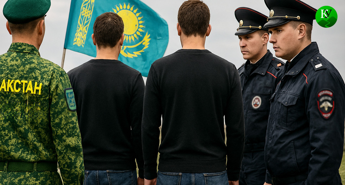 Депортация из Казахстана. Иллюстрация создана «Кавказским узлом» с помощью ИИ в программе Copilot Депортация из Казахстана. Иллюстрация создана «Кавказским узлом» с помощью ИИ в программе Copilot