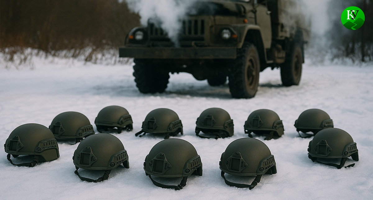 Каски военных. Иллюстрация создана «Кавказским узлом» с помощью ИИ в программе Copilot