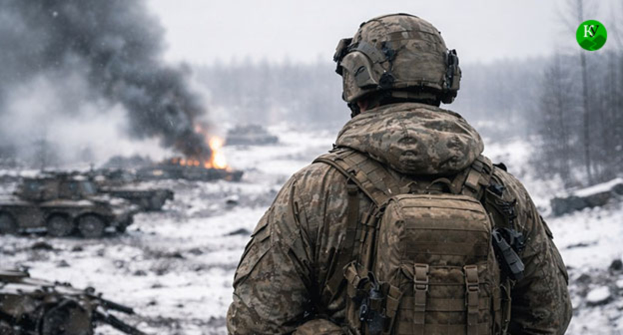 Военнослужащий. Иллюстрация создана "Кавказским узлом" при помощи ИИ в программе Copilot