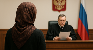 Женщина в суде. Иллюстрация создана «Кавказским узлом» с помощью ИИ в программе Copilot