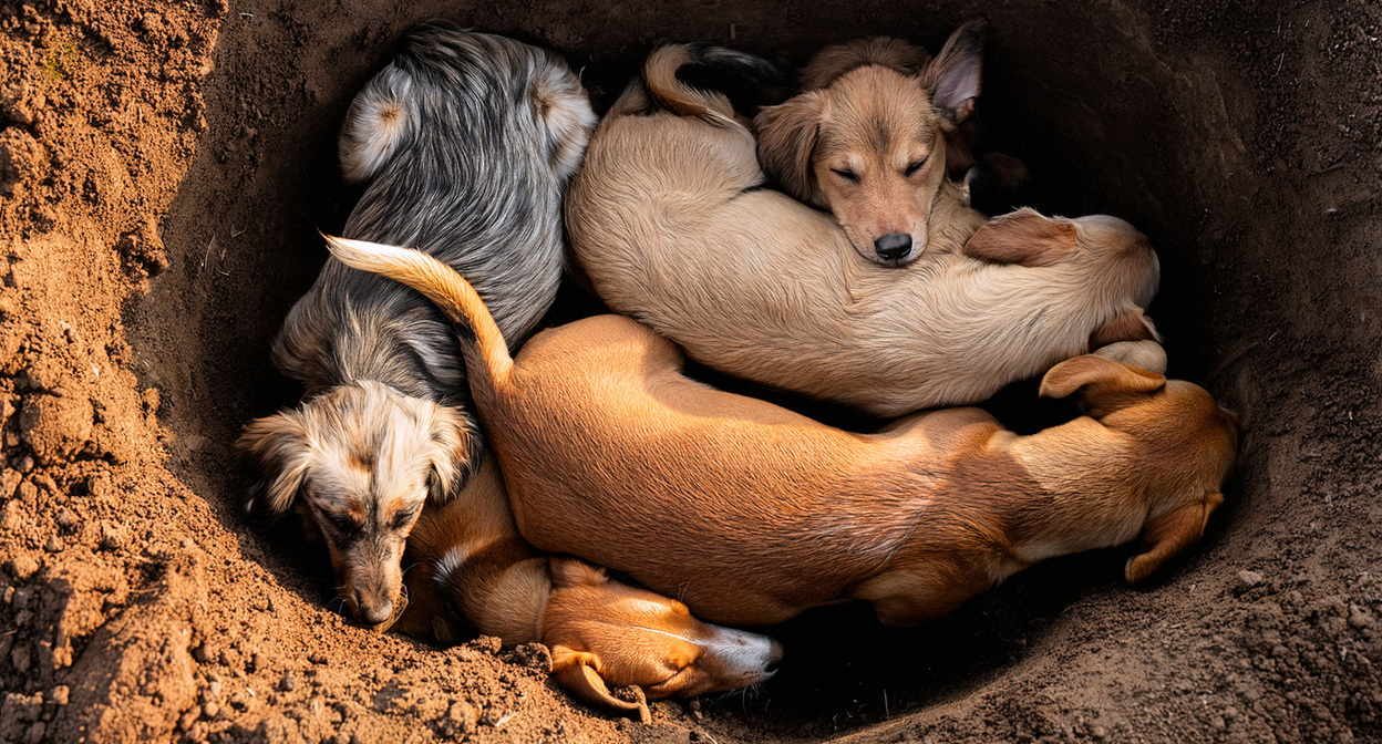 Собаки. Иллюстрация создана «Кавказским узлом» с помощью ИИ в программе Copilot