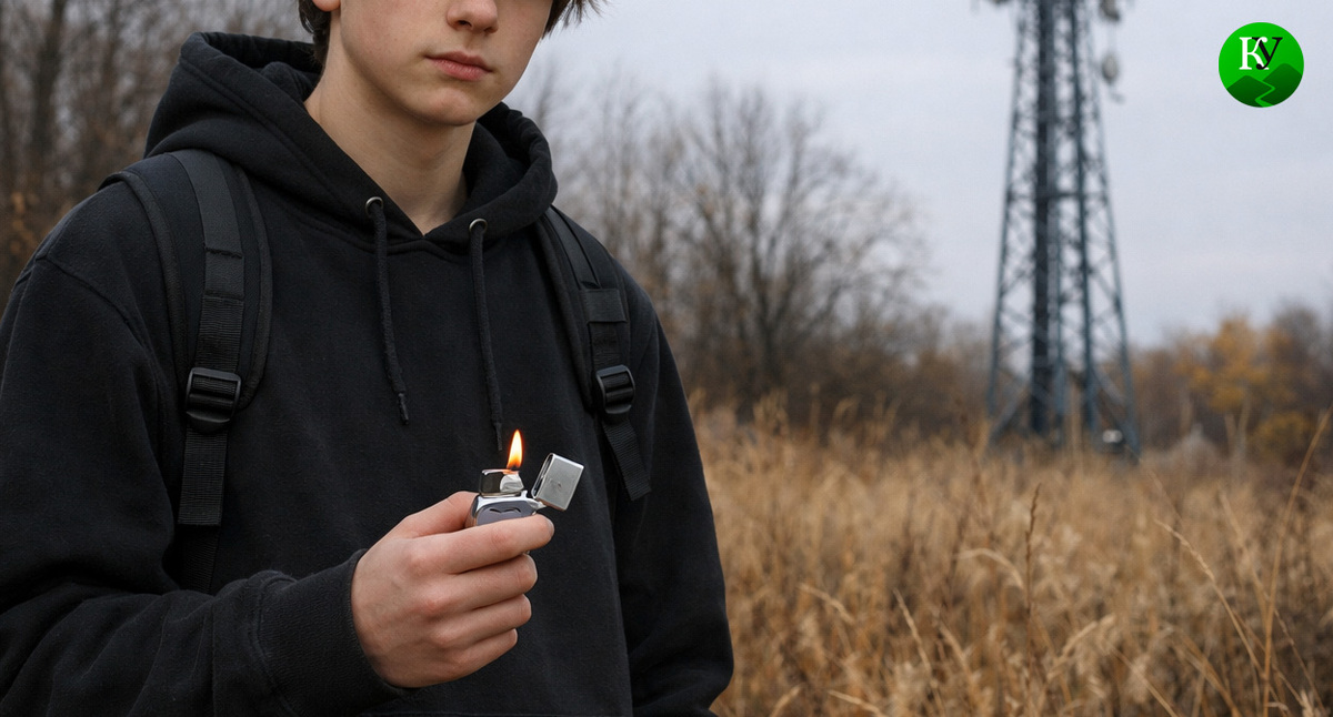 Подросток с зажигалкой. Иллюстрация создана «Кавказским узлом» с помощью ИИ в программе Copilot