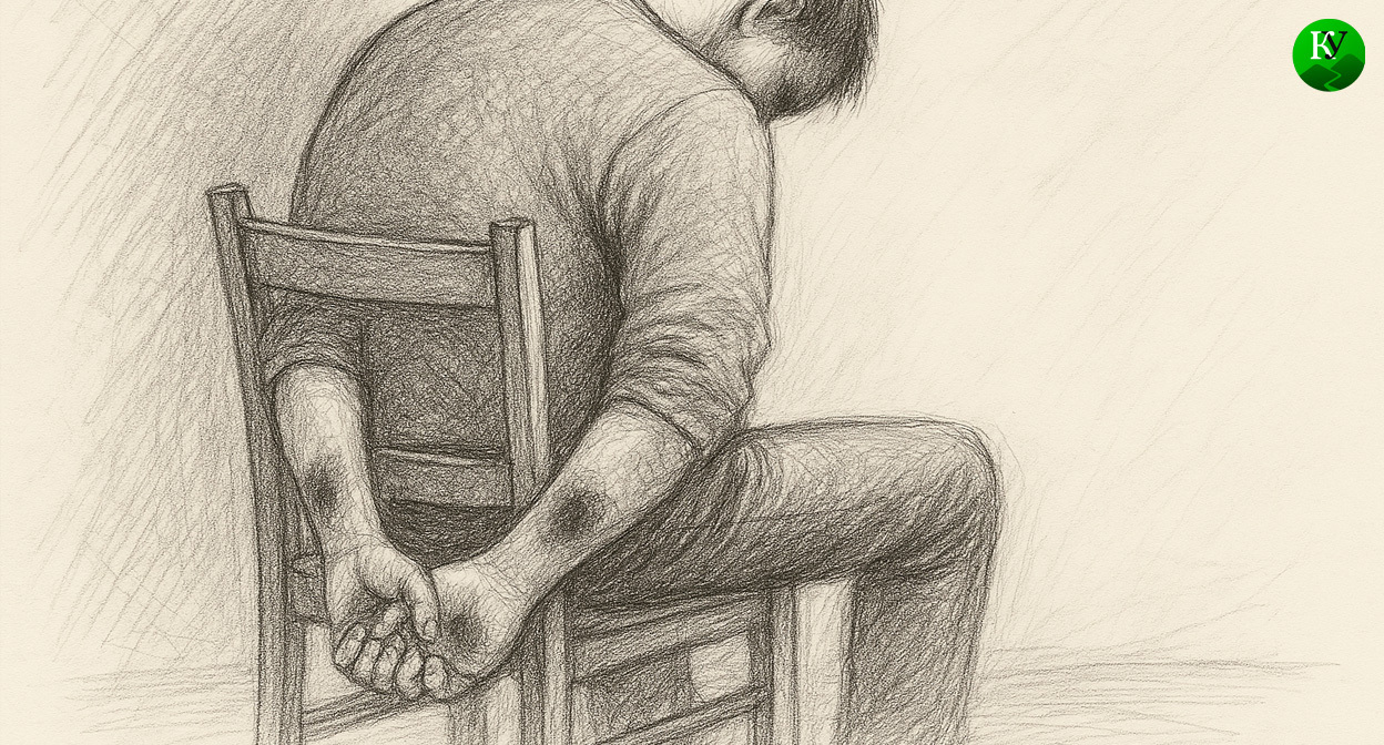 Мужчина со следами избиений. Иллюстрация создана «Кавказским узлом» с помощью ИИ в программе Copilot Мужчина со следами избиений. Иллюстрация создана «Кавказским узлом» с помощью ИИ в программе Copilot