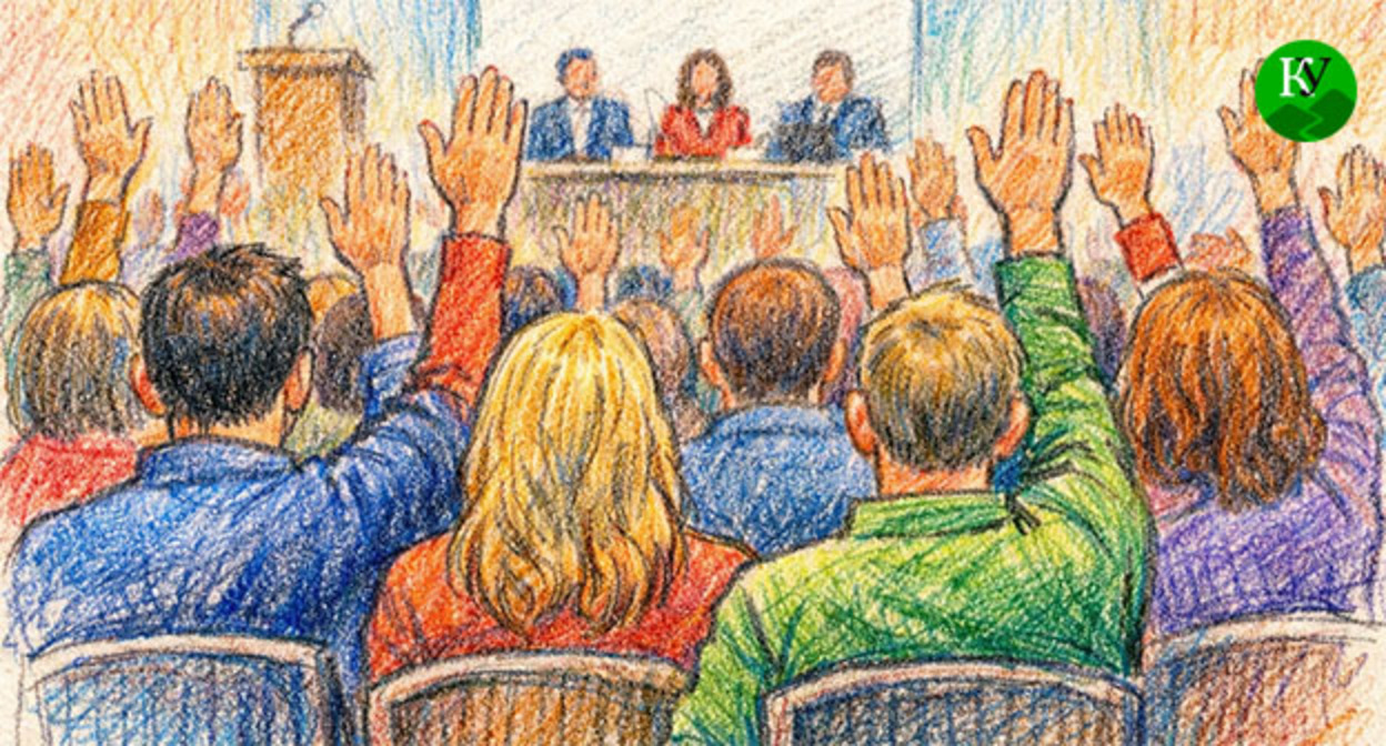 Голосование. Иллюстрация создана "Кавказским узлом" при помощи ИИ в программе Copilot