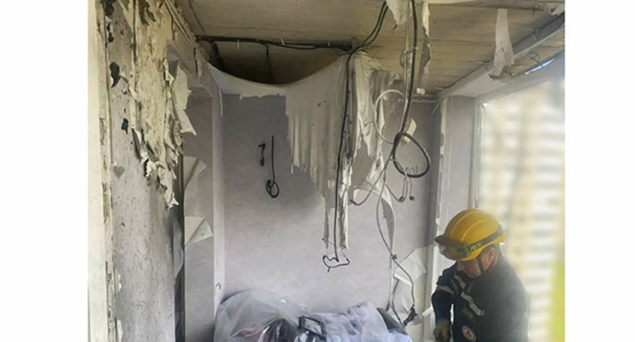 Поврежденная квартира в результате атаки БПЛА в Краснодаре. 30 марта 2026 г. Фото: t.me/emnaumov