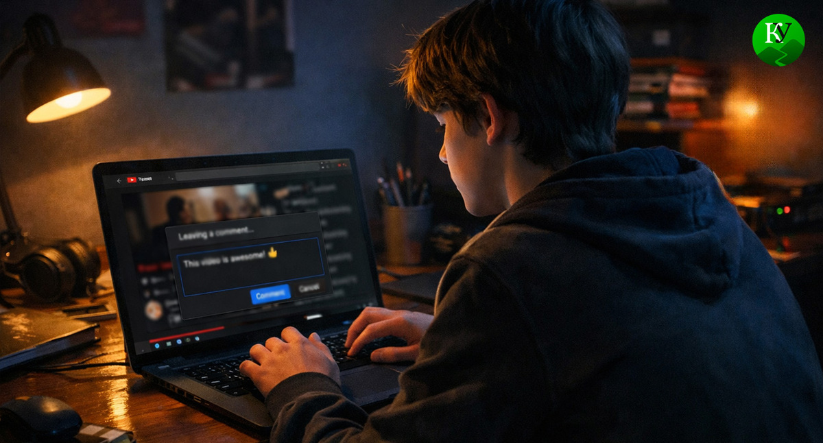 Подросток оставляет комментарий. Иллюстрация создана «Кавказским узлом» с помощью ИИ в программе Copilot Подросток оставляет комментарий. Иллюстрация создана «Кавказским узлом» с помощью ИИ в программе Copilot