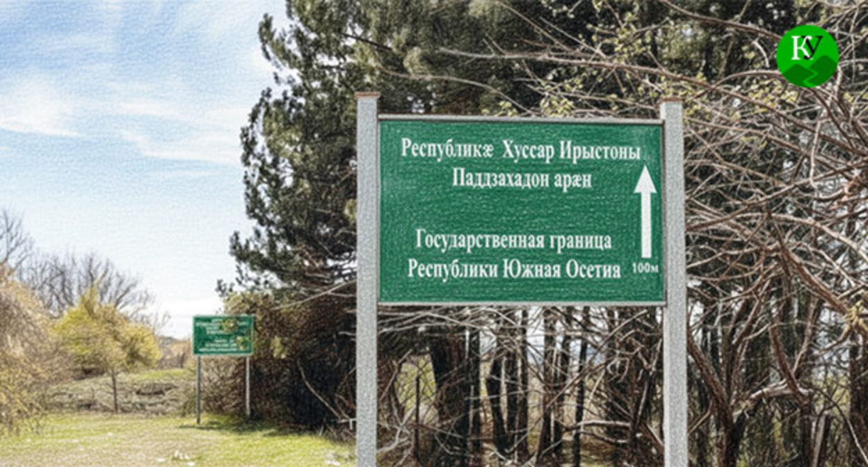 Граница Грузии и Южной Осетии. Иллюстрация создана "Кавказским узлом" при помощи ИИ в программе Copilot