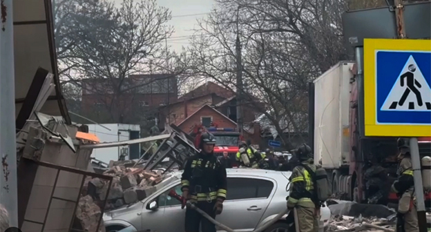 Взрыв во Владикавказе. 10 апреля 2026 г. Фото: МЧС Северной Осетии