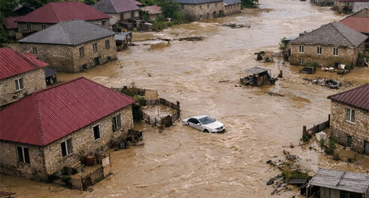 Наводнение в Чечне. Фото: Report https://report.az/ru/v-regione/v-chechne-v-rezultate-navodnenij-postradalo-bolee-4-tys-domov