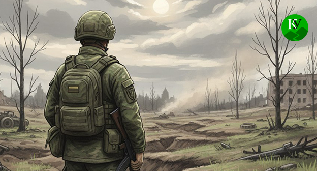 Военнослужащий. Иллюстрация создана "Кавказским узлом" при помощи ИИ в программе Copilot