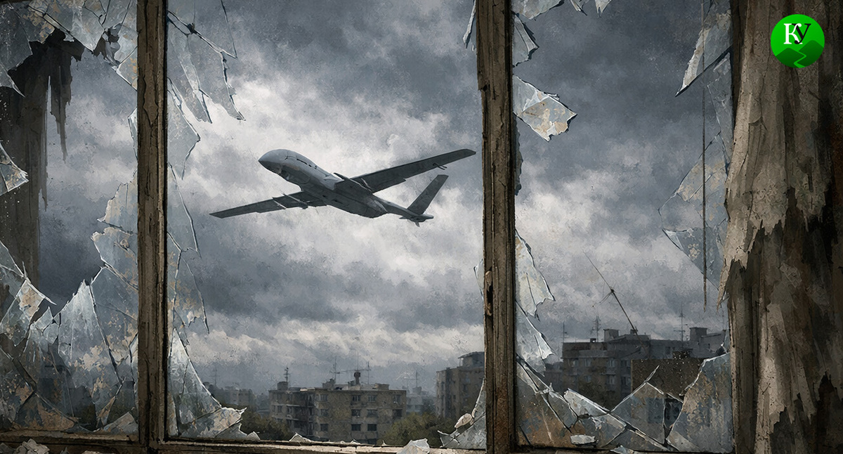 БПЛА в небе. Иллюстрация создана «Кавказским узлом» с помощью ИИ в программе Copilot