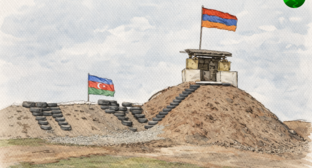 Граница Армении и Азербайджана. Иллюстрация создана 