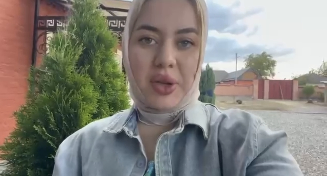 Белкиса Минцаева. Стоп-кадр видео, опубликованного Ахмедом Дудаевым в Telegram.