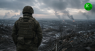 Военнослужащий. Иллюстрация создана "Кавказским узлом" при помощи ИИ в программе Copilot