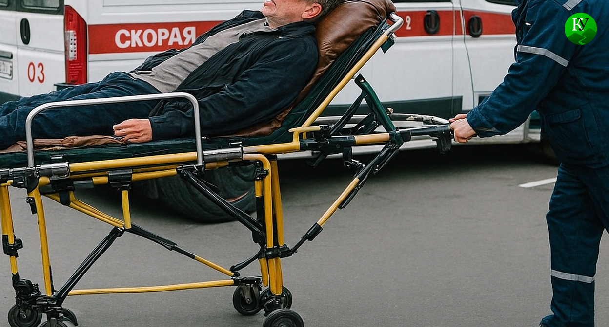 Медики и пострадавший. Иллюстрация создана «Кавказским узлом» с помощью ИИ в программе Copilot