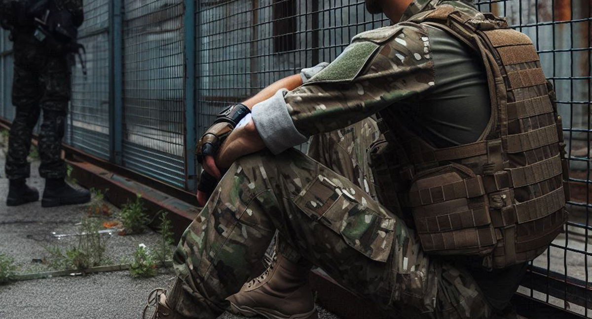 Военный в части. Иллюстрация создана «Кавказским узлом» с помощью ИИ в программе Copilot