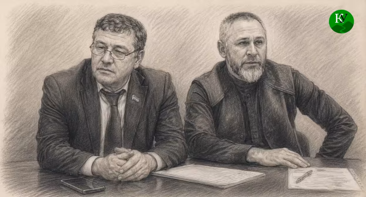 Халид Накаев (слева) и Исмаил Денильханов. Иллюстрация создана "Кавказским узлом" при помощи ИИ в программе Copilot Халид Накаев (слева) и Исмаил Денильханов. Иллюстрация создана "Кавказским узлом" при помощи ИИ в программе Copilot
