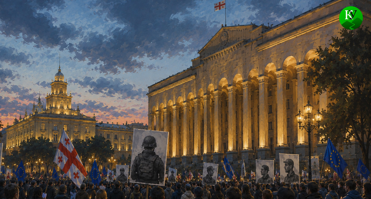 Протест у парламента Грузии. Иллюстрация создана «Кавказским узлом» с помощью ИИ в программе Copilotд Протест у парламента Грузии. Иллюстрация создана «Кавказским узлом» с помощью ИИ в программе Copilotд