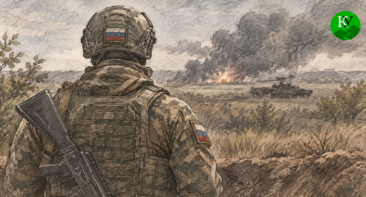 Военнослужащий. Иллюстрация создана "Кавказским узлом" при помощи ИИ в программе Copilot
