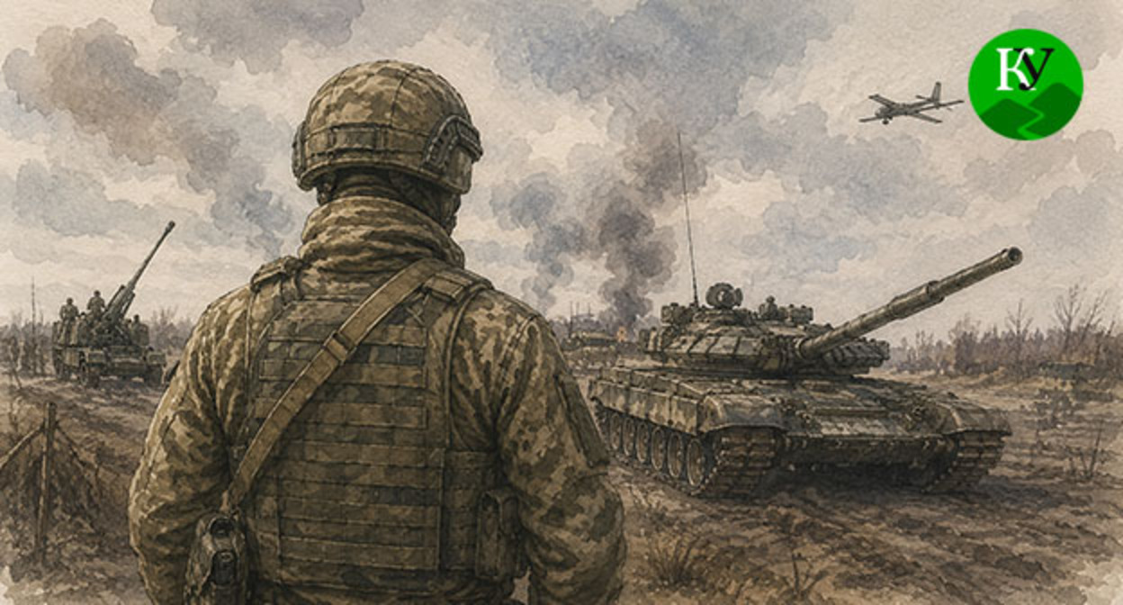 Военнослужащий. Иллюстрация создана "Кавказским узлом" при помощи ИИ в программе Copilot