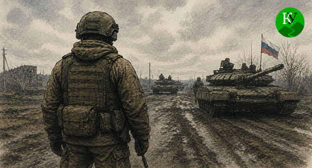 Военнослужащий. Иллюстрация создана "Кавказским узлом" при помощи ИИ в программе Copilot