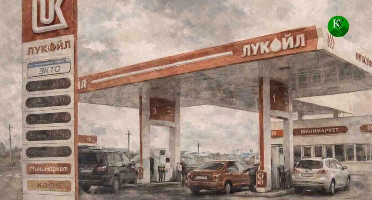 АЗС. Иллюстрация создана "Кавказским узлом" при помощи ИИ в программе Copilot