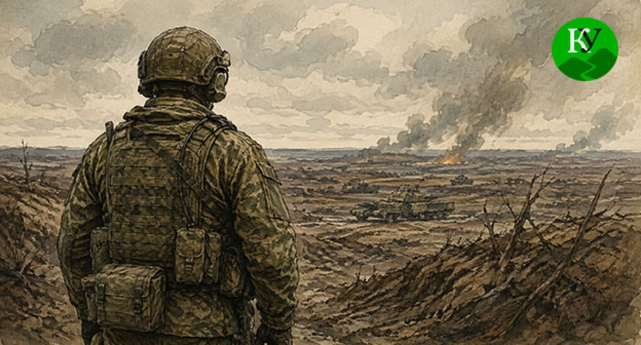 Военнослужащий. Иллюстрация создана "Кавказским узлом" при помощи ИИ в программе Copilot