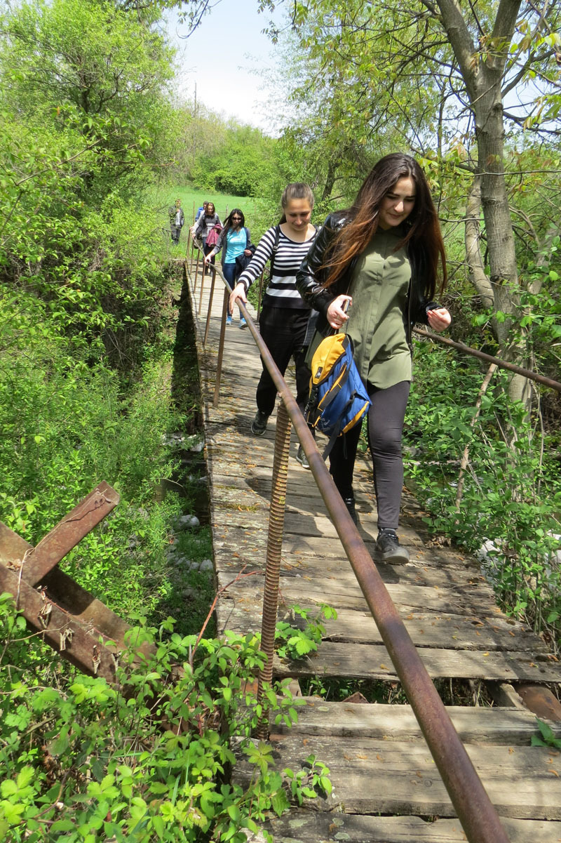 Мост шаткий, но все мы спокойно прошли по нему.