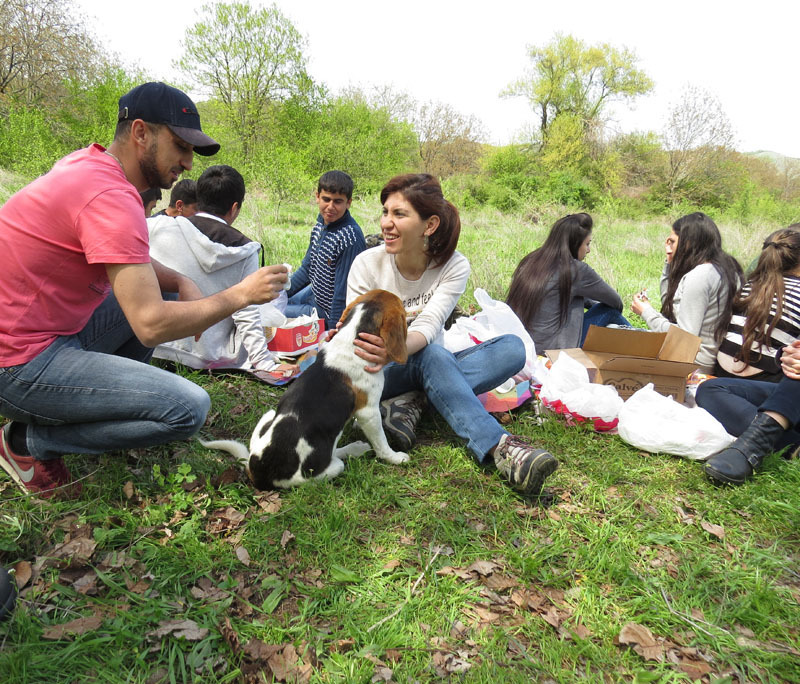 В таких местах, как же без четвероногих друзей - Граф сопровождал нас весь день.